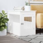 Dog Crate Furniture White 55x80x68cm Engineered Wood