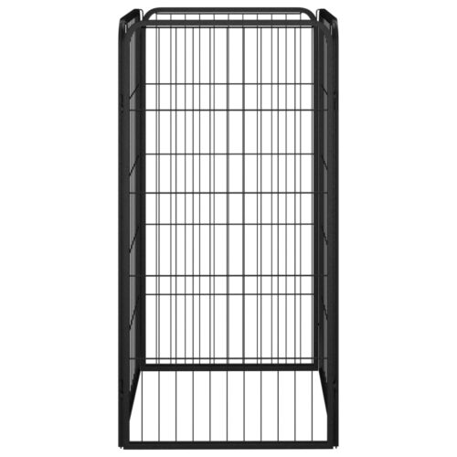 Dog Playpen 4 Panels Black 50x100cm Powder-Coated Steel - Image 2