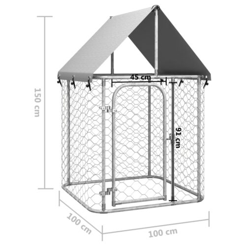 Outdoor Dog Kennel with Roof 100x100x150cm - Image 5