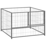 Dog Kennel Silver 100x100x70cm Steel