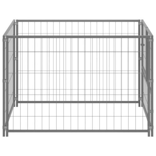 Dog Kennel Silver 100x100x70cm Steel - Image 3