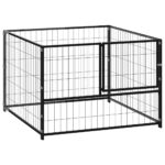 Dog Kennel Black 100x100x70cm Steel