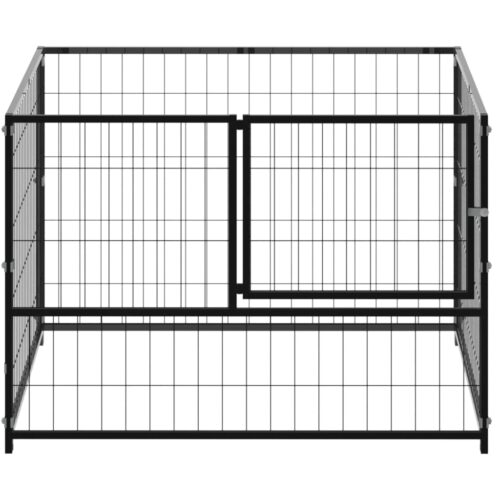Dog Kennel Black 100x100x70cm Steel - Image 2