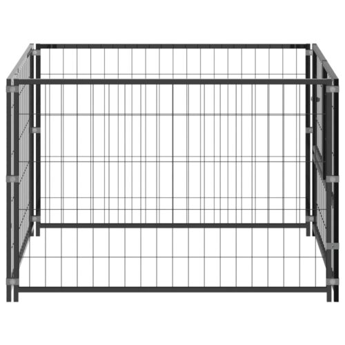 Dog Kennel Black 100x100x70cm Steel - Image 3
