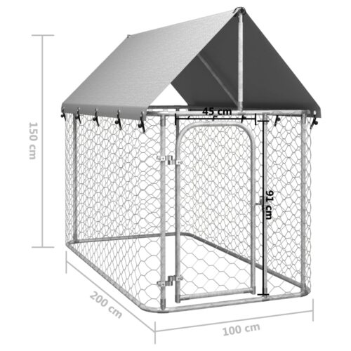 Outdoor Dog Kennel with Roof 200x100x150cm - Image 5