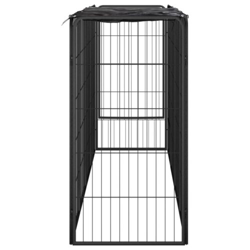 10-Panel Dog Playpen Black 50x100cm Powder-coated Steel - Image 3