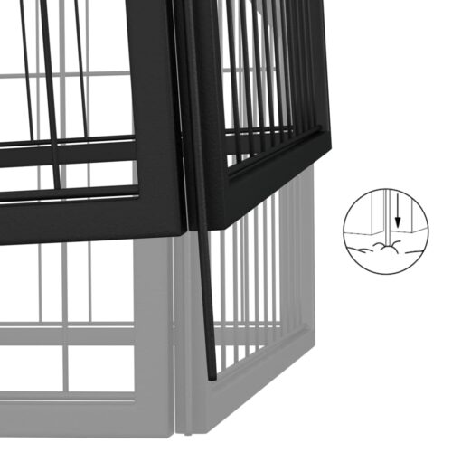 10-Panel Dog Playpen Black 50x100cm Powder-coated Steel - Image 5