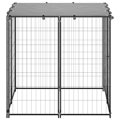 Dog Kennel Black 110x110x110cm Steel - Image 3