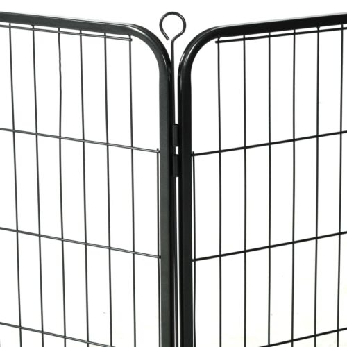 Dog Playpen 8 Panels Steel 80x60cm Black - Image 7