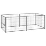 Dog Kennel Silver 200x100x70cm Steel