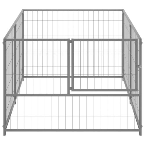 Dog Kennel Silver 200x100x70cm Steel - Image 3