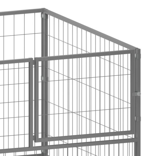 Dog Kennel Silver 200x100x70cm Steel - Image 4