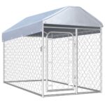 Outdoor Dog Kennel with Roof 200x100x125cm
