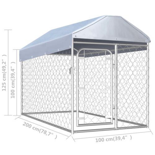 Outdoor Dog Kennel with Roof 200x100x125cm - Image 5