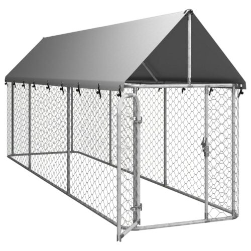 Outdoor Dog Kennel with Roof 400x100x150cm - Image 4