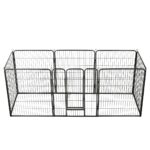 Dog Playpen 8 Panels Steel 80x100cm Black