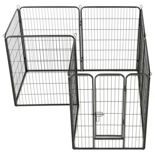 Dog Playpen 8 Panels Steel 80x100cm Black - Image 3