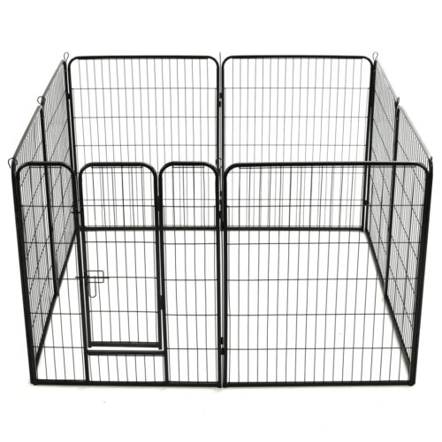 Dog Playpen 8 Panels Steel 80x100cm Black - Image 5