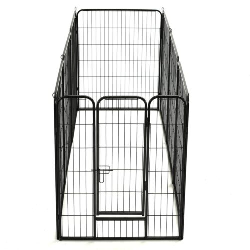 Dog Playpen 8 Panels Steel 80x100cm Black - Image 6