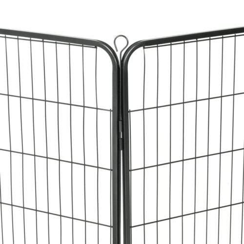 Dog Playpen 8 Panels Steel 80x100cm Black - Image 7