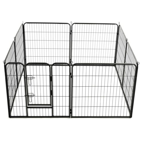 Dog Playpen 8 Panels Steel 80x80cm Black - Image 5