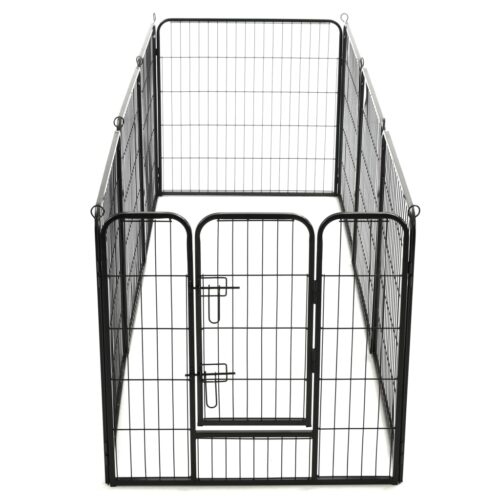 Dog Playpen 8 Panels Steel 80x80cm Black - Image 6
