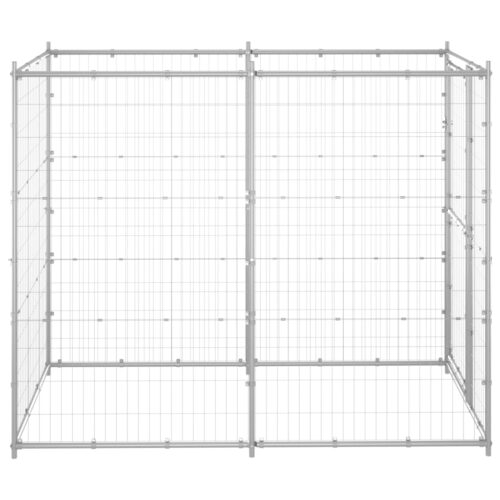 Outdoor Dog Kennel Galvanised Steel 110x220x180cm - Image 3
