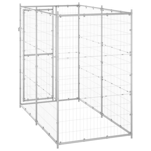 Outdoor Dog Kennel Galvanised Steel 110x220x180cm - Image 4