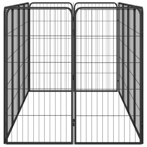 12-Panel Dog Playpen Black 50x100cm Powder-Coated Steel - Image 4