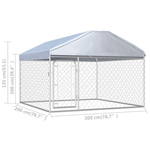 Outdoor Dog Kennel with Roof 200x200x135cm - Image 5