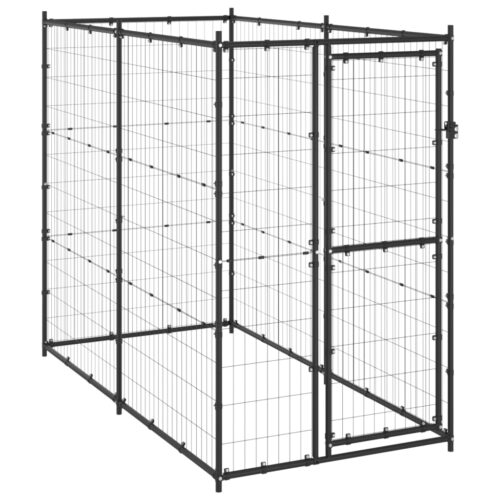 Outdoor Dog Kennel Steel 110x220x180cm