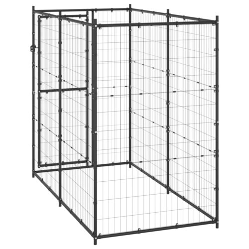 Outdoor Dog Kennel Steel 110x220x180cm - Image 4