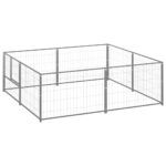 Dog Kennel Silver 4m² Steel