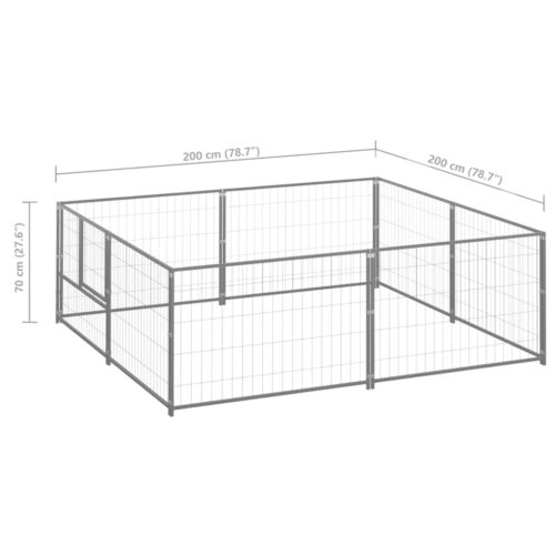 Dog Kennel Silver 4m² Steel - Image 6