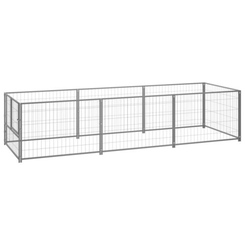 Dog Kennel Silver 3m² Steel