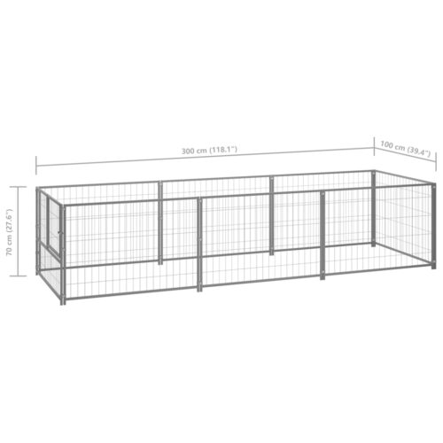 Dog Kennel Silver 3m² Steel - Image 6