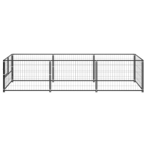 Dog Kennel Black 3m² Steel - Image 2