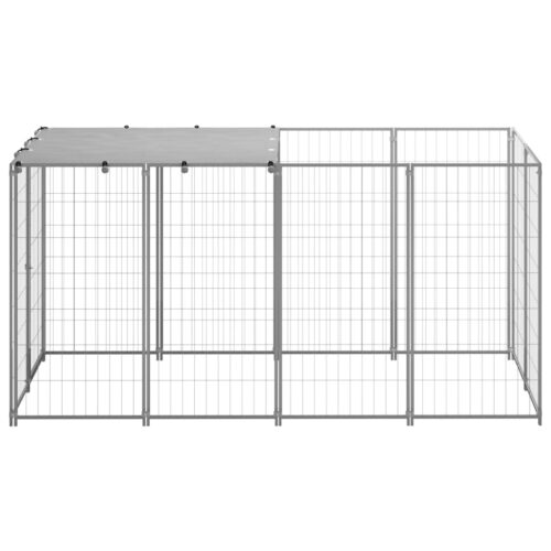 Dog Kennel Silver 2.42m² Steel - Image 2
