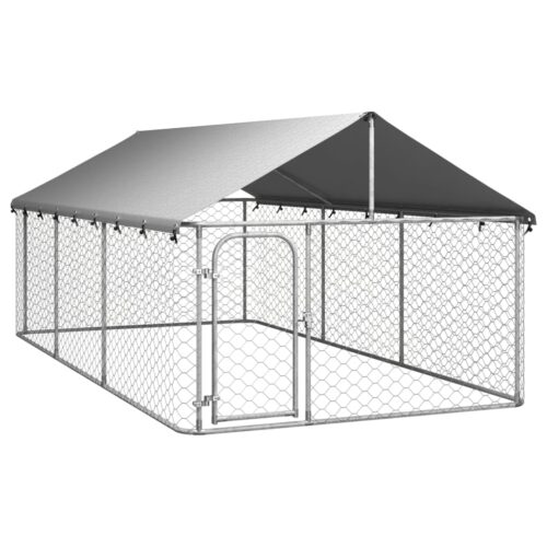 Outdoor Dog Kennel with Roof 400x200x150cm