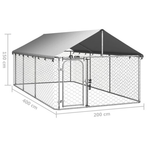Outdoor Dog Kennel with Roof 400x200x150cm - Image 5