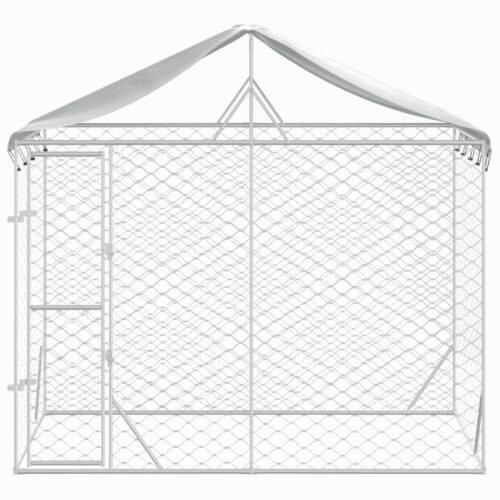 Outdoor Dog Kennel with Roof Silver 3x1.5x2.5mGalvanised Steel - Image 4