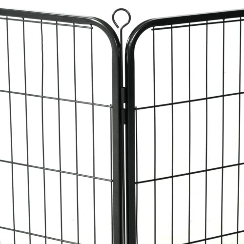 Dog Playpen 12 Panels Steel 80x60cm Black - Image 7