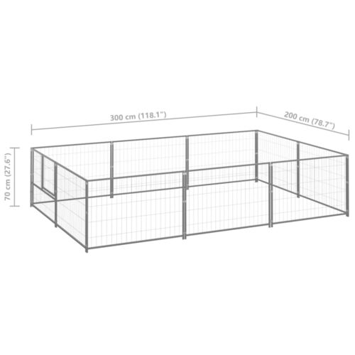 Dog Kennel Silver 6m² Steel - Image 6