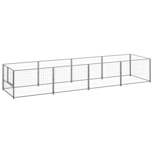Dog Kennel Silver 4m² Steel