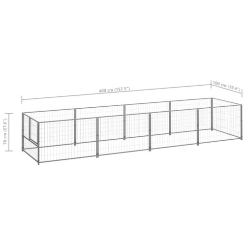 Dog Kennel Silver 4m² Steel - Image 6