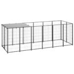 Dog Kennel Black 330x110x110cm Steel