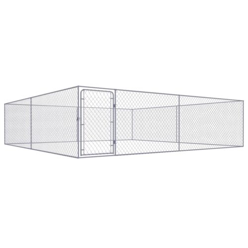 Outdoor Dog Kennel Galvanised Steel 4x4x1m