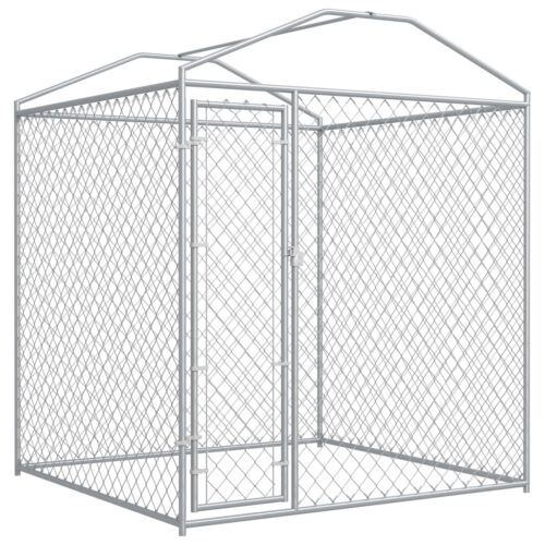 Outdoor Dog Kennel with Canopy Top 193x193x225cm - Image 2