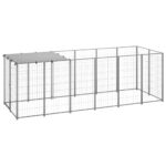 Dog Kennel Silver 330x110x110cm Steel