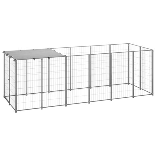 Dog Kennel Silver 330x110x110cm Steel